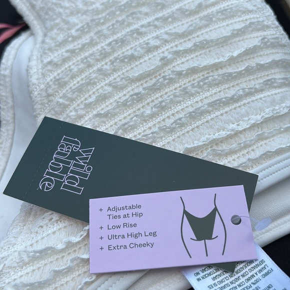 Lace Ruffle Low-Rise Ultra High Leg Extra Cheeky Bikini Bottom - Wild Fable new - Picture 4 of 5